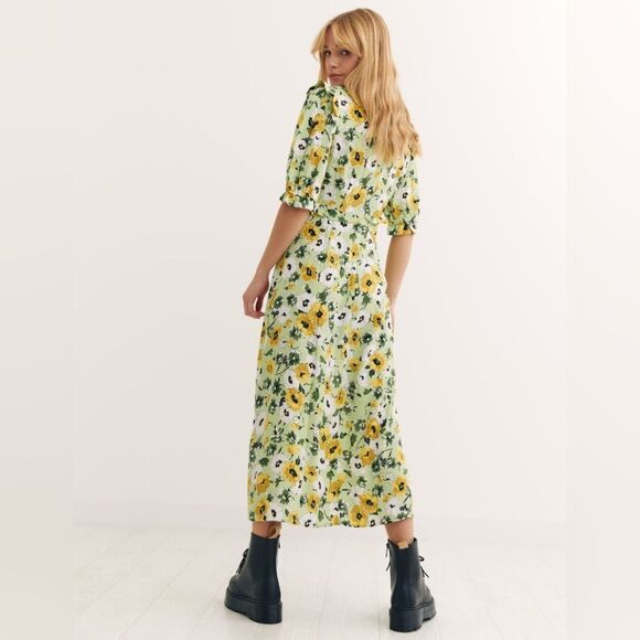 Nobody's Child LONDON Checkerboard Floral Midi Dress US6 EU38 - Picture 7 of 13